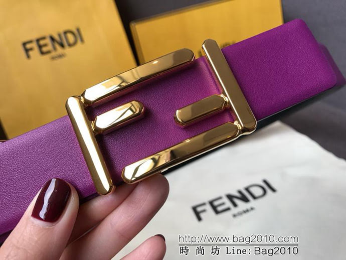 FENDI芬迪 實物拍攝 最新爆款 柔軟小牛皮皮帶 雙F標誌 BAGUETTE系列 時尚百搭款女款皮帶  xfp1300